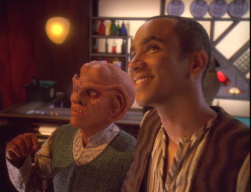Quark and Jake imagine the Klingon bachelor party