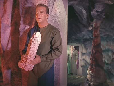 Kirk and giant phallic stalactite