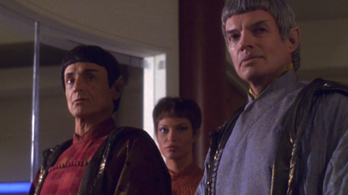 Soval, another Vulcan and T'Pol