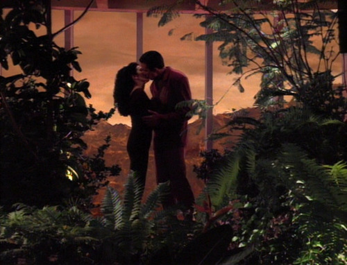 Troi and Conor kiss
