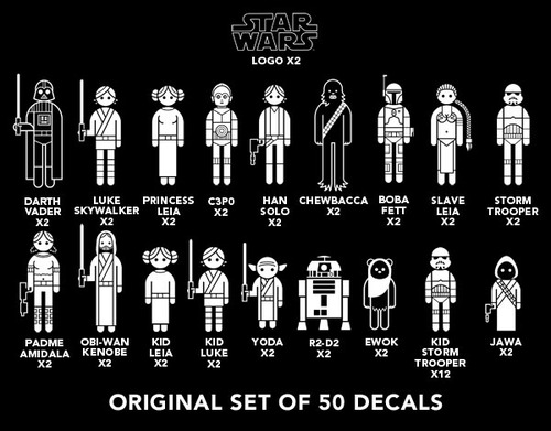 Star Wars car decals - black and white