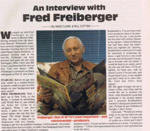Photo of Starlog article "An Interview with Fred Freiberger"
