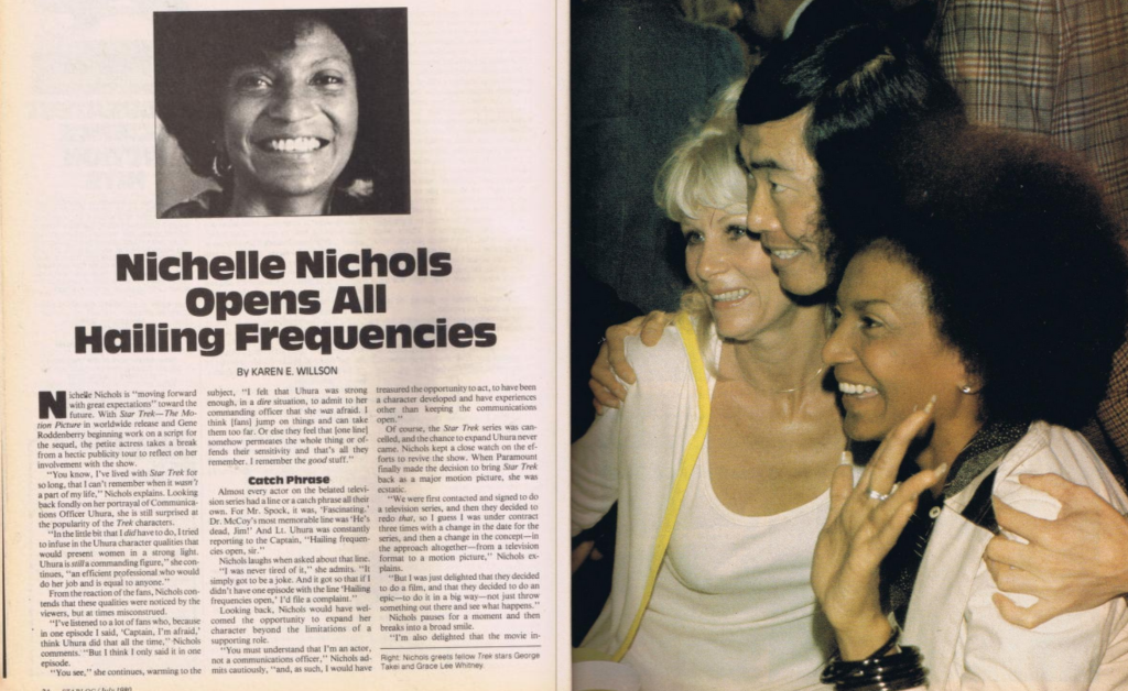 Spread on Nichelle Nichols in Starlog