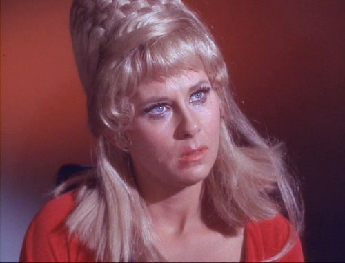 Janice Rand in tears, eye makeup smudged