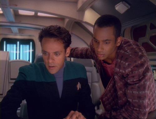 Bashir and Jake in the runabout