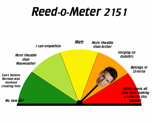 Reed-o-meter now pointing between "Verging on Dudebro" and "Belongs in JJ-verse"