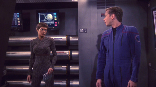 T'Pol looks really annoyed with Trip