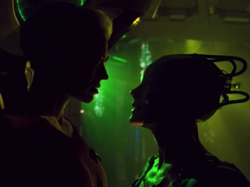 Borg Queen talks to Seven in her alcove