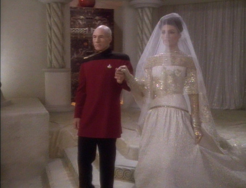Picard walks Kamala down the aisle