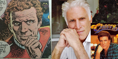 Side-by-side comparison of Kirk in the comic with Ted Danson