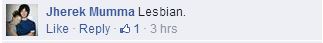 Comment calling Kira "Lesbian"