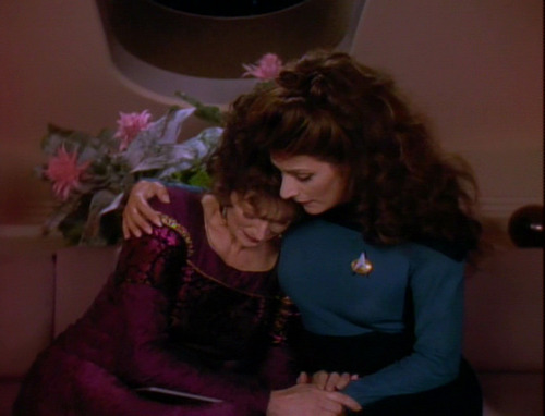 Deanna comforts Lwaxana