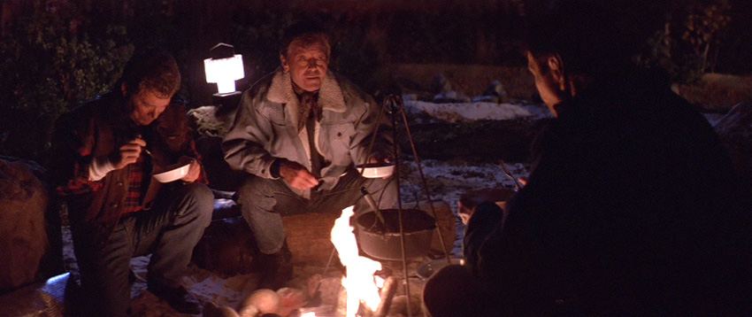 Kirk, Bones and Spock around the campfire