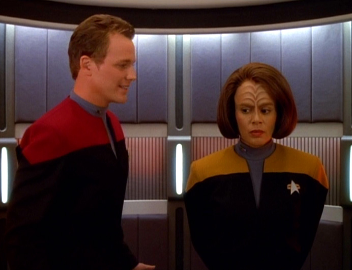 Tom and B'Elanna in the turbolift