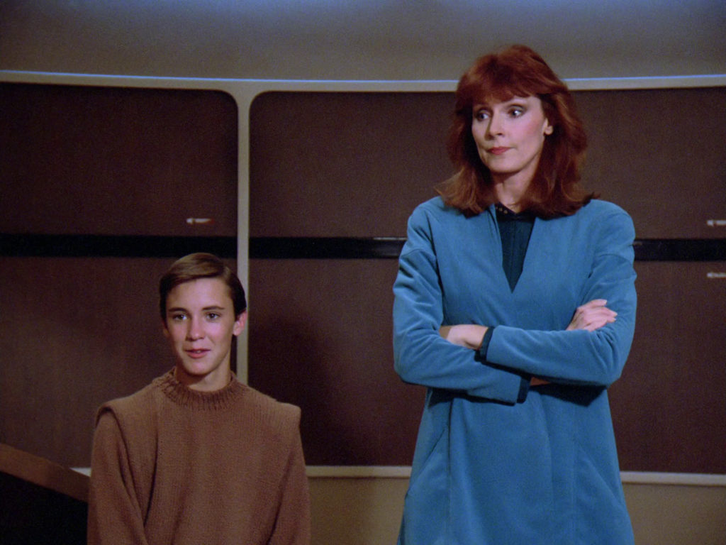 Wesley and Dr. Crusher on the bridge