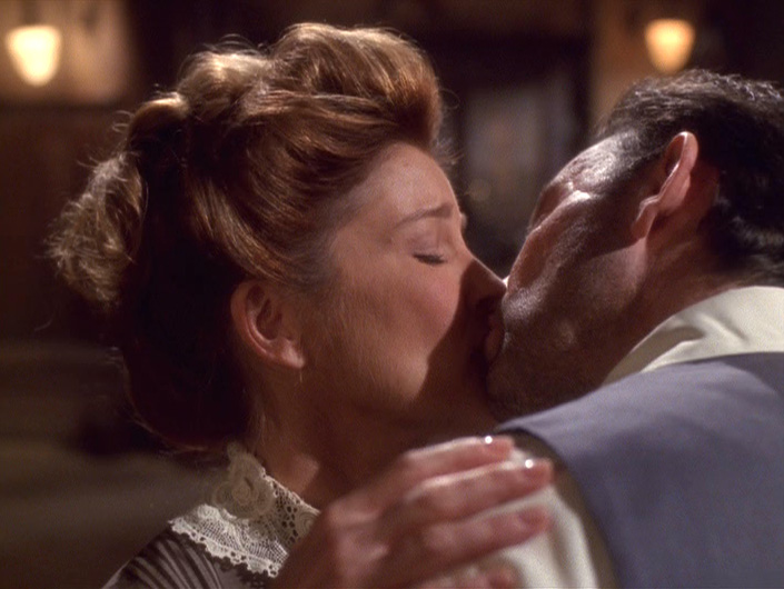 Janeway and Michael kiss