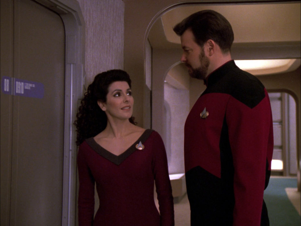 Troi invites Riker in