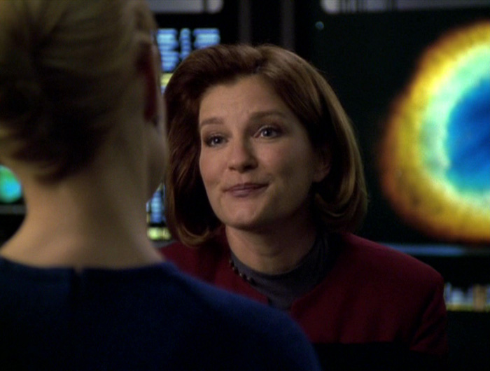 Janeway and Seven discuss what Janeway is trying to do