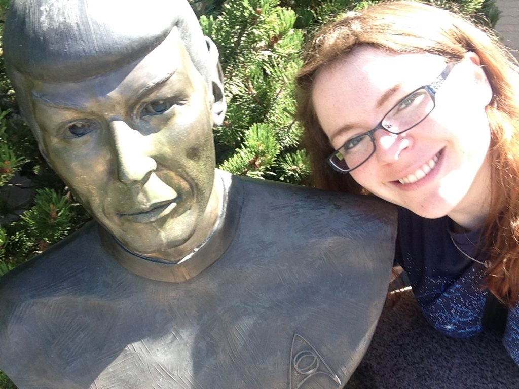 Me with the bust of Spock in Vulcan