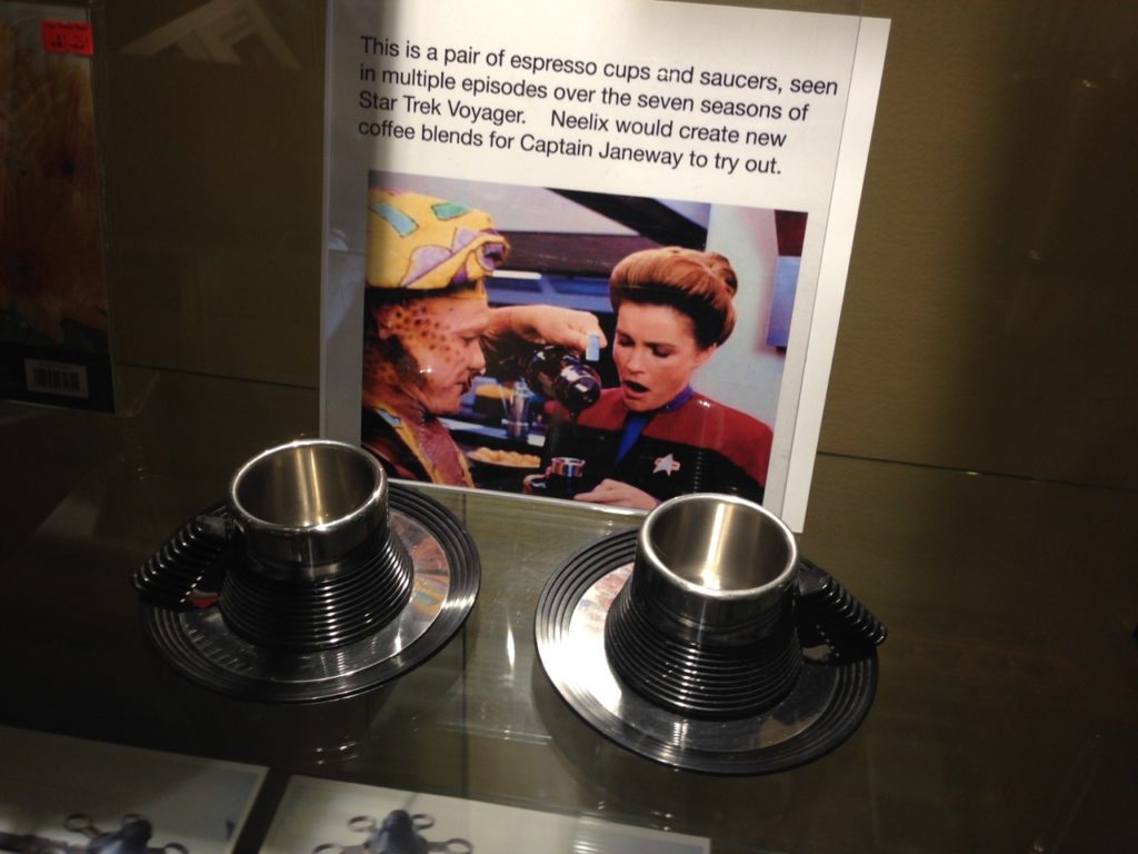 Coffee cups from Voyager at the Trekcetera Museum