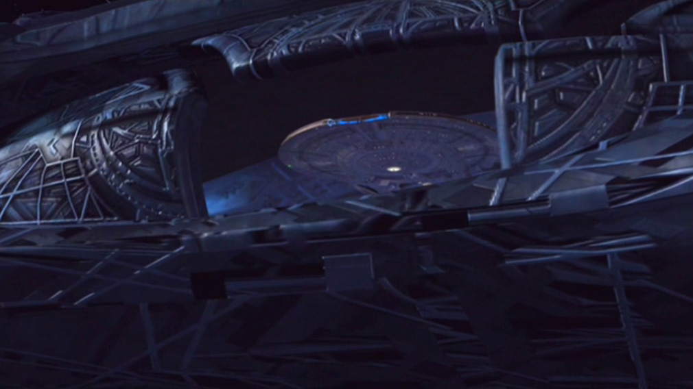 Enterprise being swallowed by a bigger ship