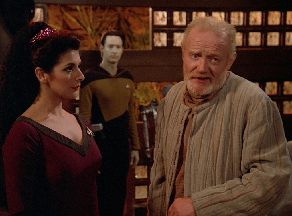 Troi talks with Dr. Graves